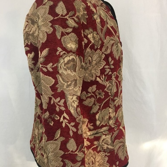 3/$30 Red & Gold Embroidered -  Fitted Blazer - Picture 3 of 5